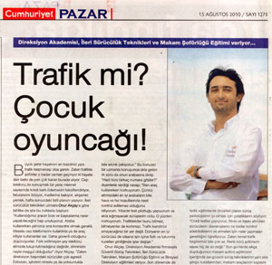 Cumhuriyet Gazetesinde Onur Akçay Ropörtaj